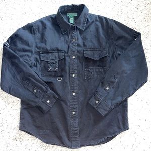 Denim & Supply by Ralph Lauren Military Style Button Front Shirt Medium